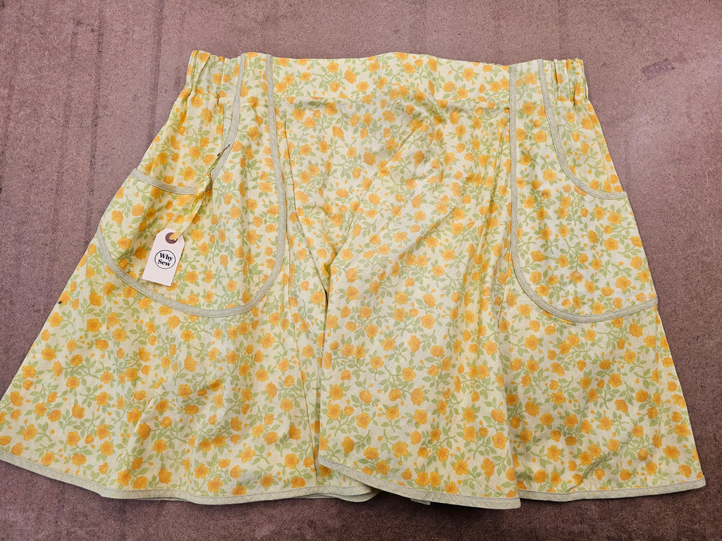 Yellow Flowers Vintage Fabric Skirt