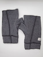 Old School Xmittens: Gray with Black Thread