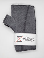 Old School Xmittens: Gray with Black Thread