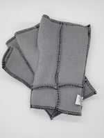 Old School Xmittens: Light Gray with Black Thread