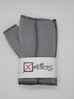 Old School Xmittens: Light Gray with Black Thread