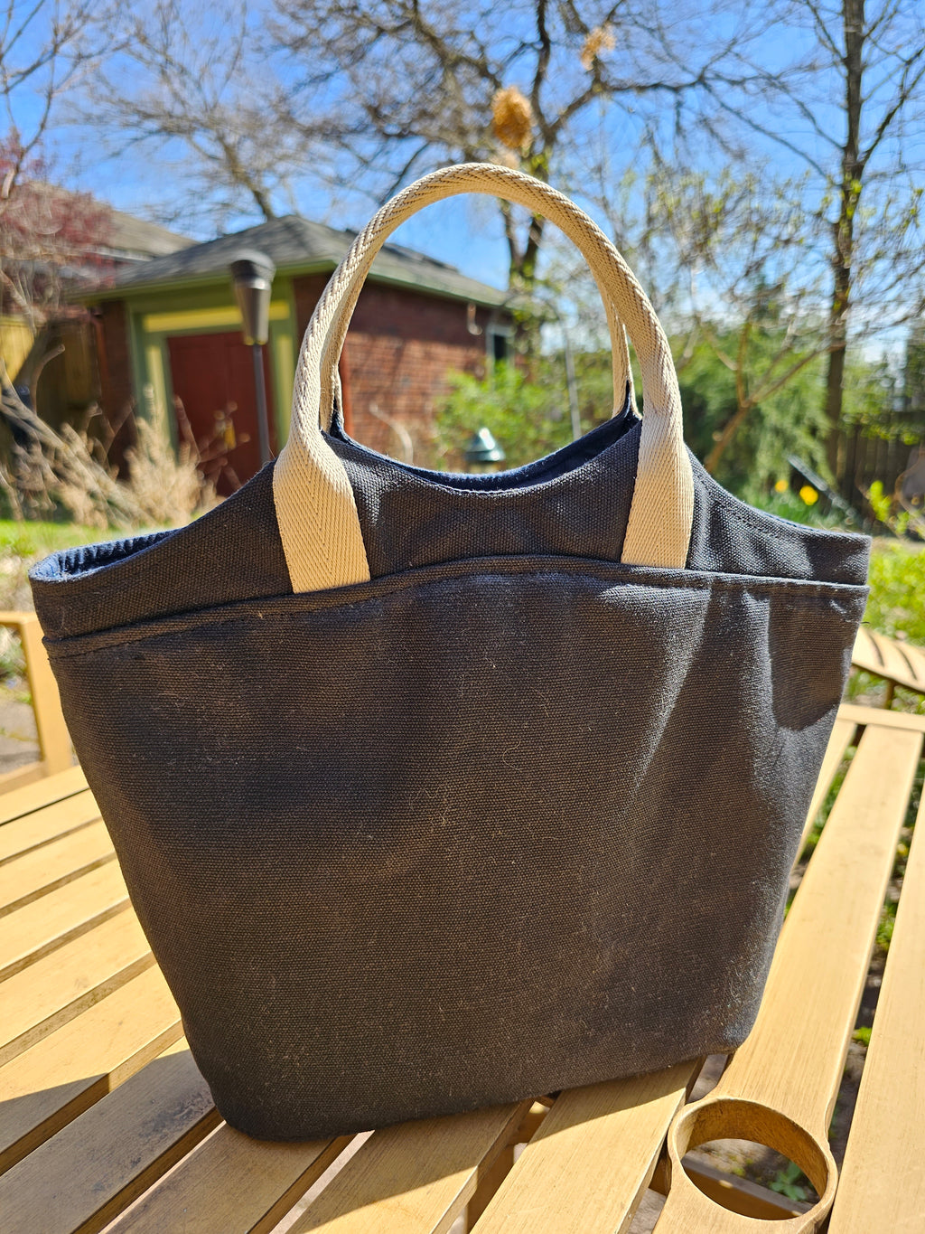 Three Sisters Insulated Tote - Black with White Handles